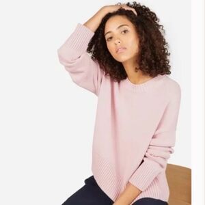 Everlane The Soft Cotten Square Boxy Crew Sweater Pink Size L